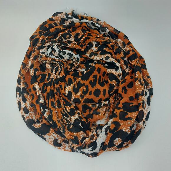 Zoozatz Mascot Headwear and apparel Burnt Orange Infinity Scarf Spotted Leopard - Picture 6 of 10